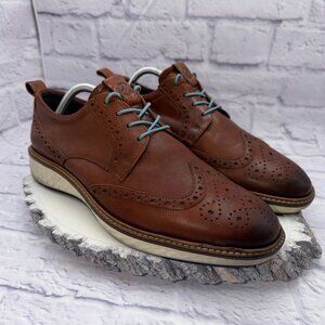 ECCO ST.1 Hybrid Lite Wingtip Light Brown Brogue Sport Fashion Shoes Mens Sz 8